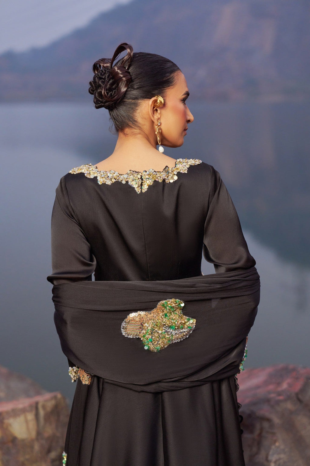 Black Sharara Set