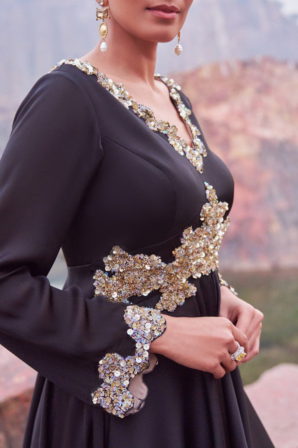 Black Sharara Set