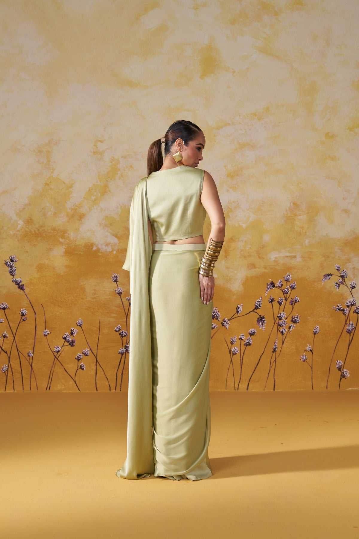 MAZE DRAPE SAREE SET