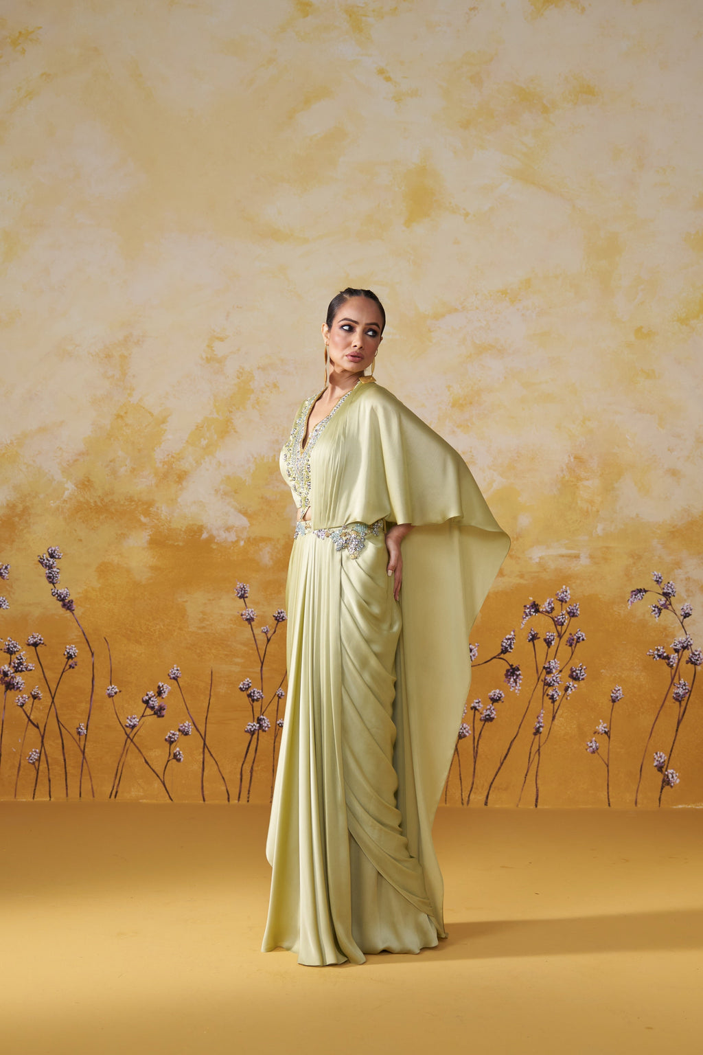 MAZE DRAPE SAREE SET