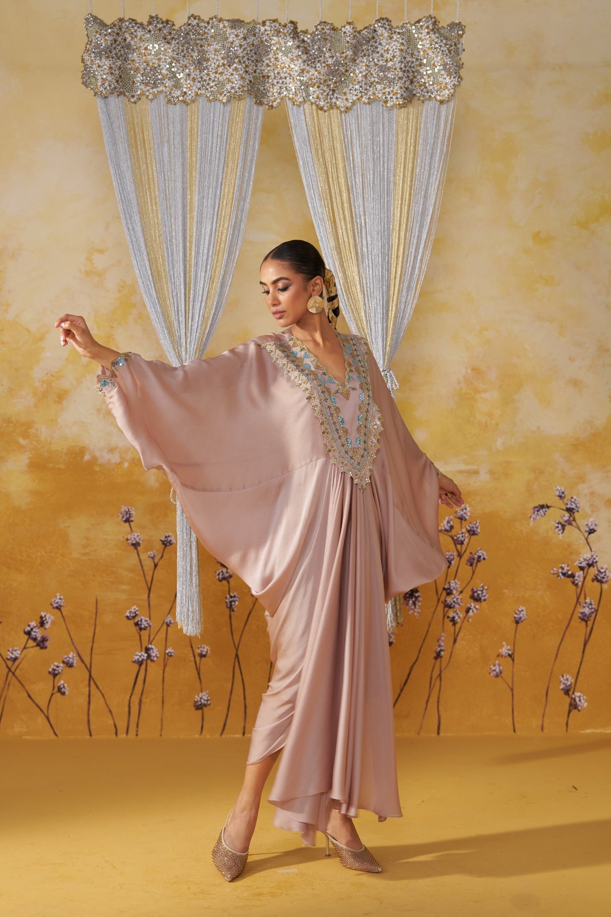 DAMASK DRAPED KAFTAN