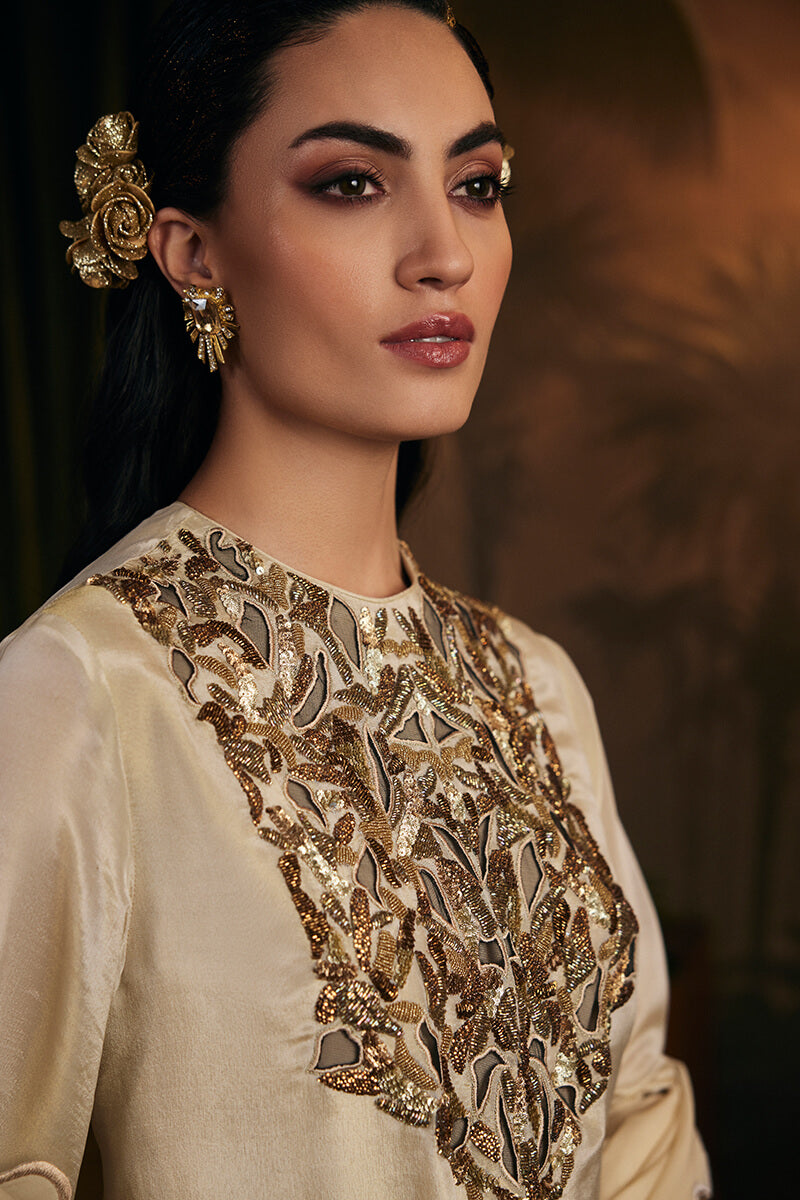 Embroidered Kurta Paired with Sharara and Embroidered Dupatta