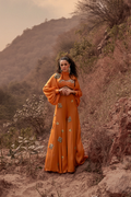 Burnt Orange Embroidered Jumpsuit