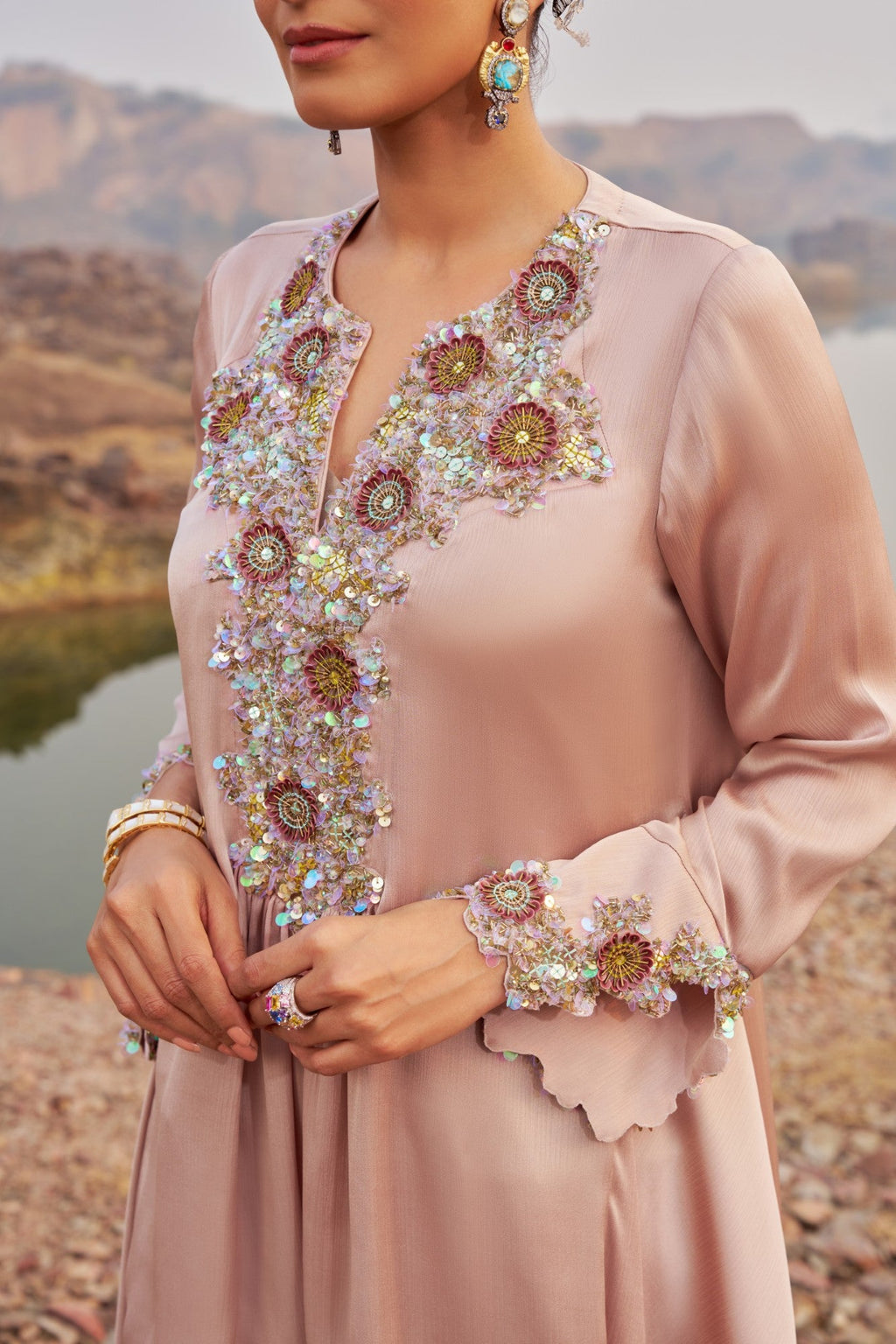 Beige Sharara Set