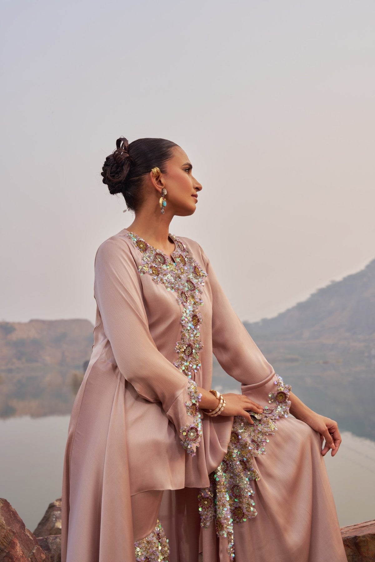 Beige Sharara Set
