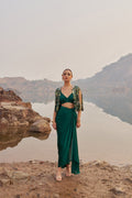 GREEN DREAM DRAPE SKIRT SET