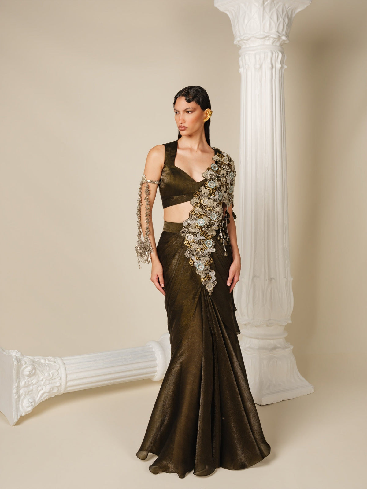 Unusual Theory Drape Saree Set